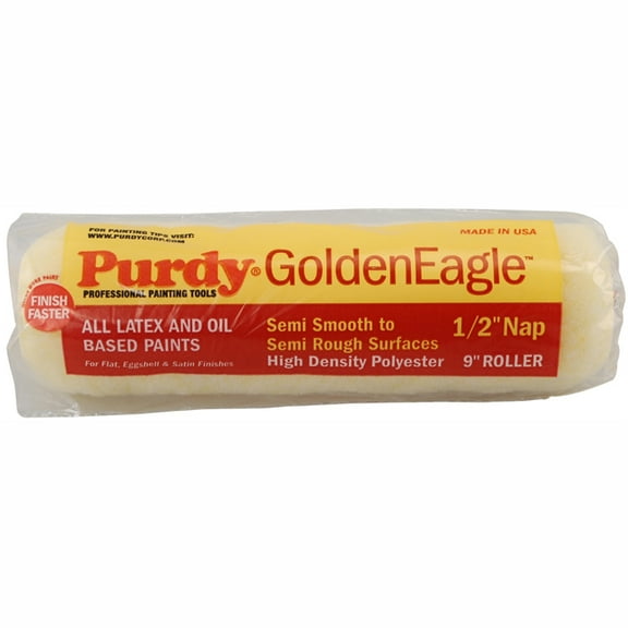 9" x 1/2" Nap Purdy 140608093 Golden Eagle Roller Cover, High Density Polyester