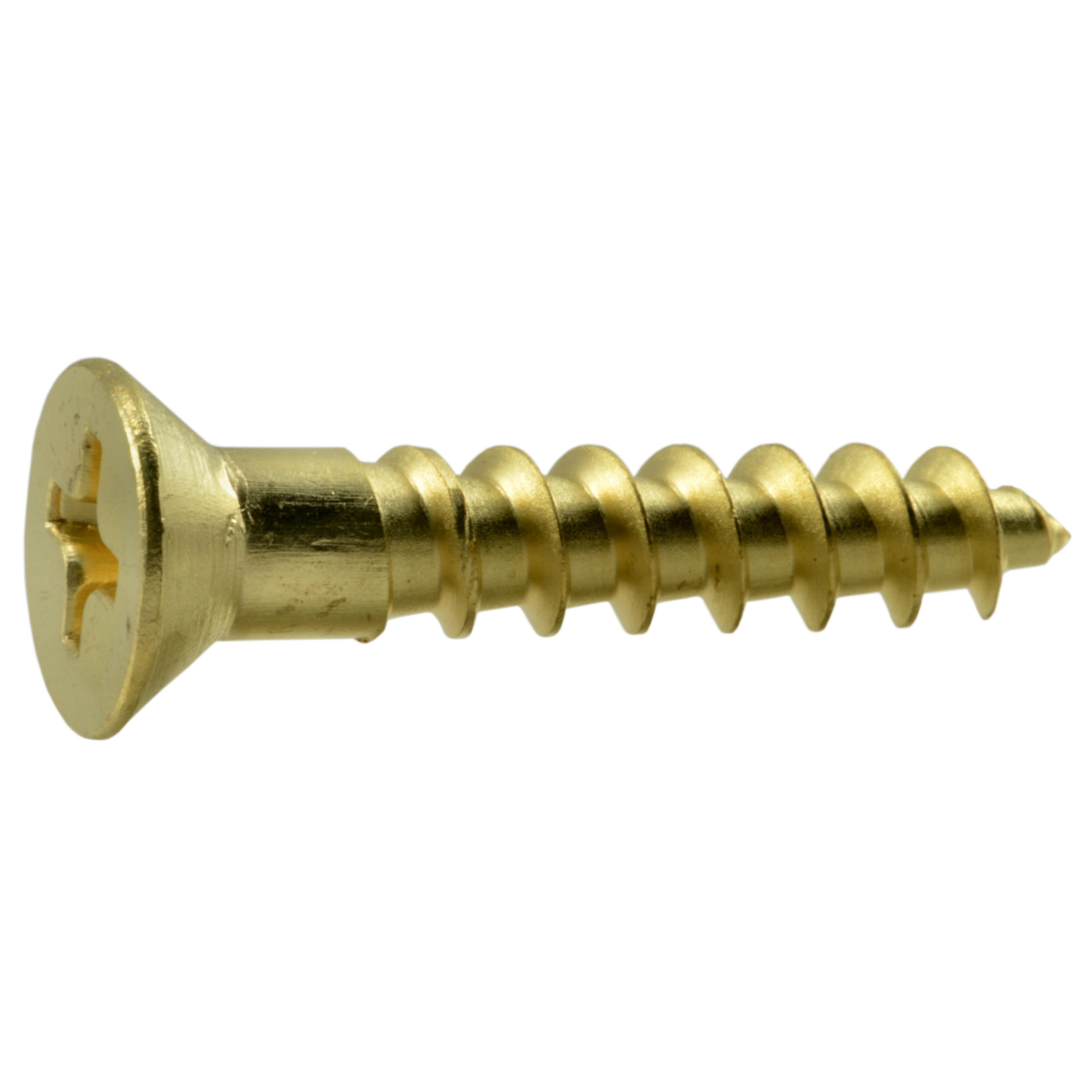 #9 x 1" Brass Phillips Flat Head Wood Screws WSFB-298