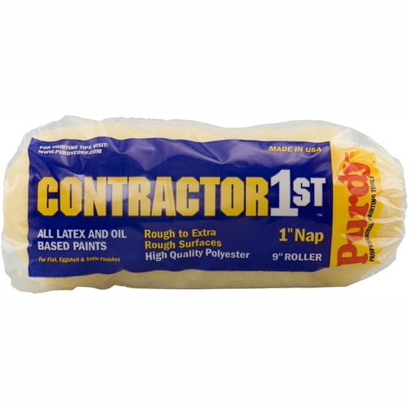 Purdy Contractor 1st 688095 Paint Roller Cover, 1 in Thick Nap, 9 in L, Polyester Cover