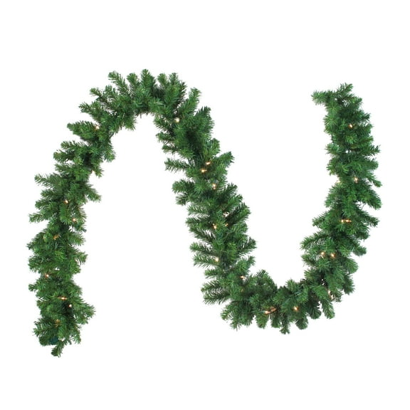 9' x 10" Pre-Lit Oak Creek Pine Artificial Christmas Garland - Clear Dura-Lit Lights