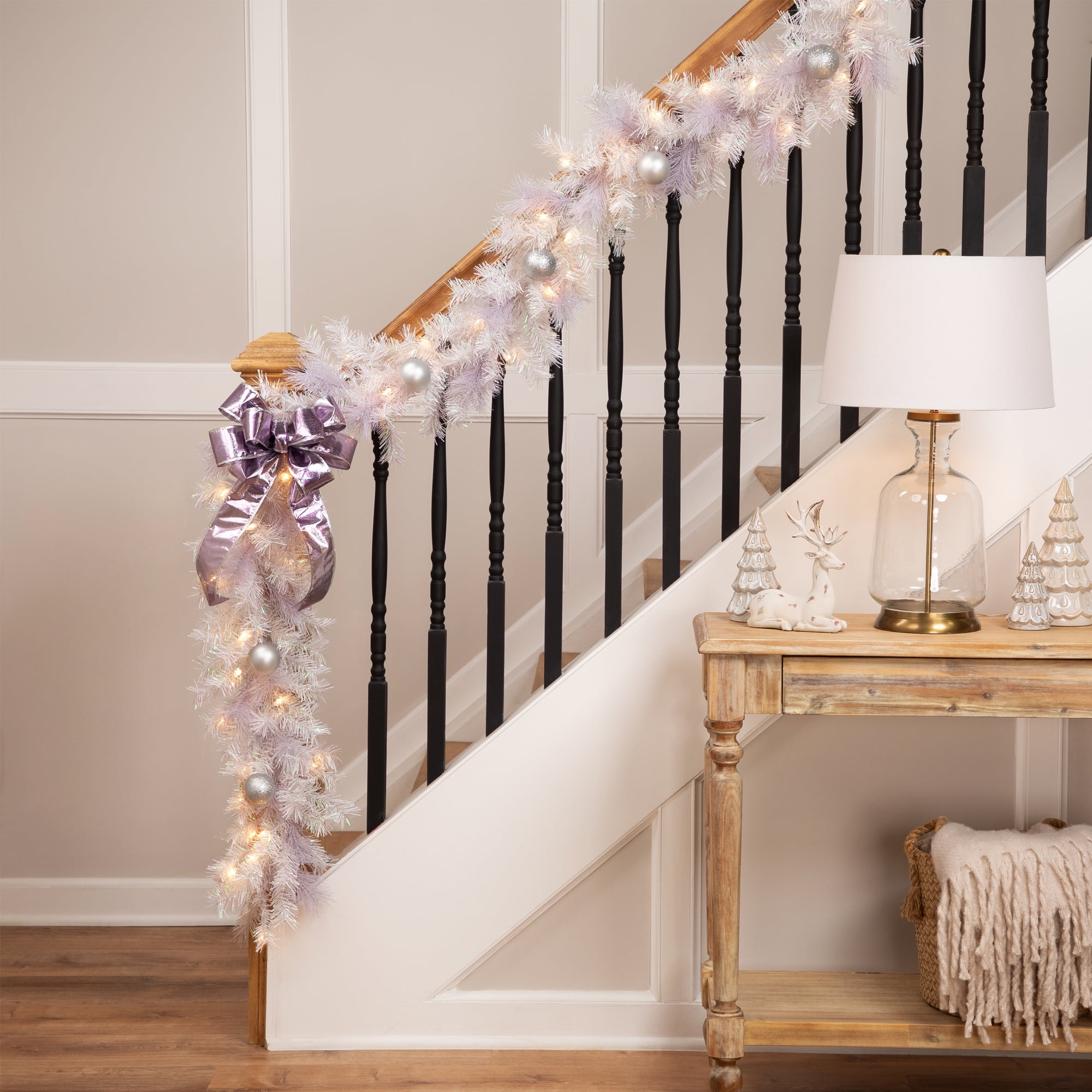 Luminous Pine 14" Pre-Lit Artificial Christmas Garland with Clear Lights