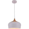 thumbnail image 1 of 9 x 11.5 in. Nora 1 Light White & Natural Wood Pendant, 1 of 1