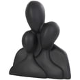 thumbnail image 1 of 9" x 11" Black Polystone Nesting Family 3 Head People Sculpture, by DecMode, 1 of 10