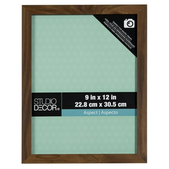 9" x 12" Black Aspect Narrow Frame by Studio Décor - Includes Pre-attached Hanging Hardware - Horizontal or Vertical Display - 1 Pack