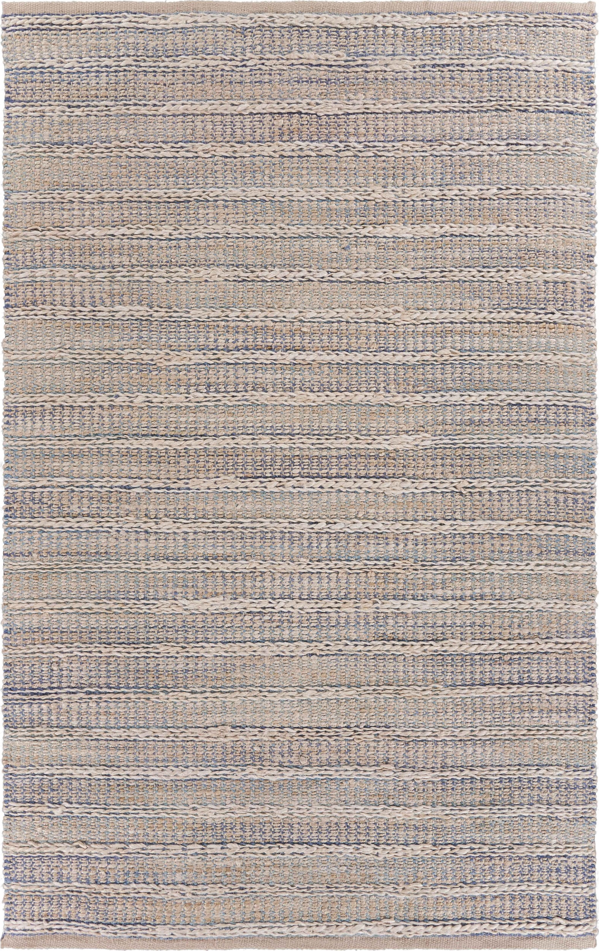 9â€™ x 12â€™ Blue and Cream Braided Jute Area Rug - Walmart.com