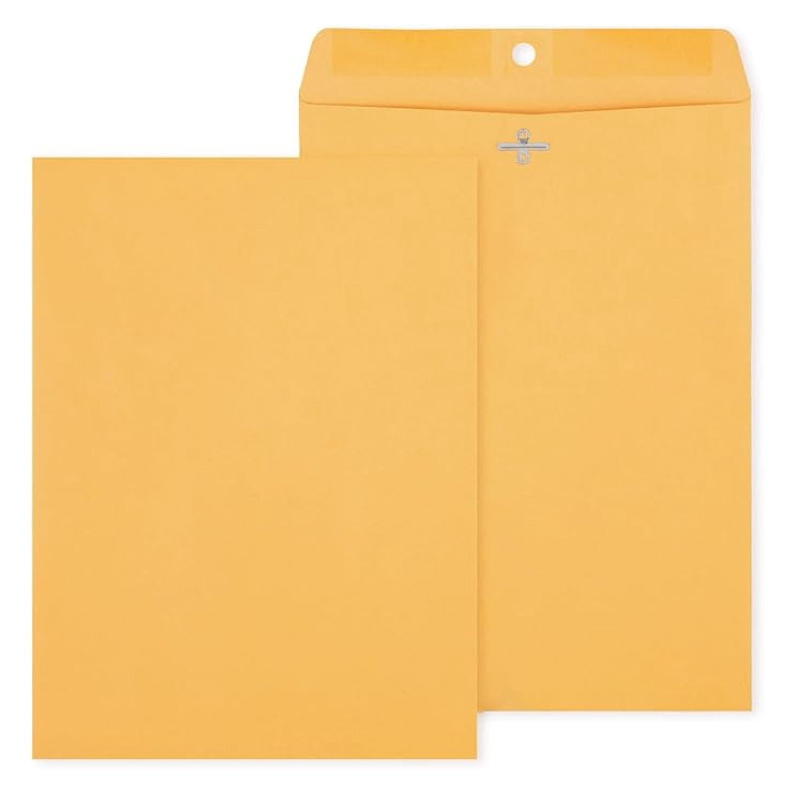 9 x 12 Clasp Envelopes, Brown Manila, Reinforced Metal Clasp & Gummed Seal, Heavy‑Duty Mailing Envelopes, 250/Pack