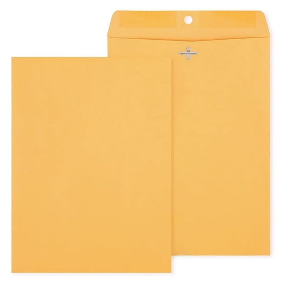 9 x 12 Clasp Envelopes, Brown Manila, Reinforced Metal Clasp & Gummed Seal, HeavyDuty Mailing Envelopes, 250/Pack