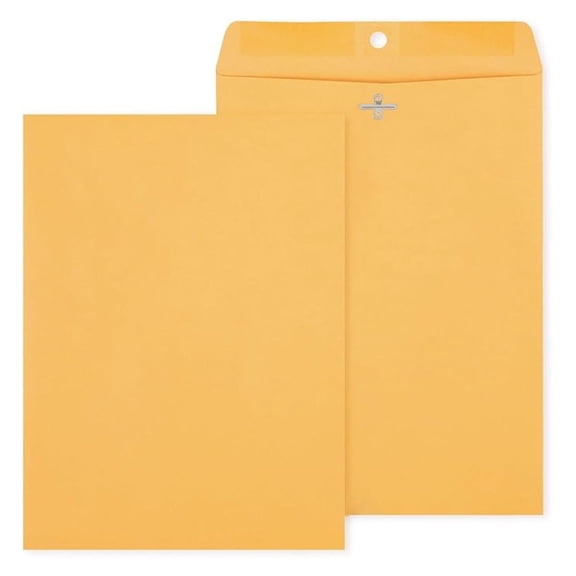 9 x 12 Clasp Envelopes, Brown Manila, Reinforced Metal Clasp & Gummed Seal, HeavyDuty Mailing Envelopes, 250/Pack