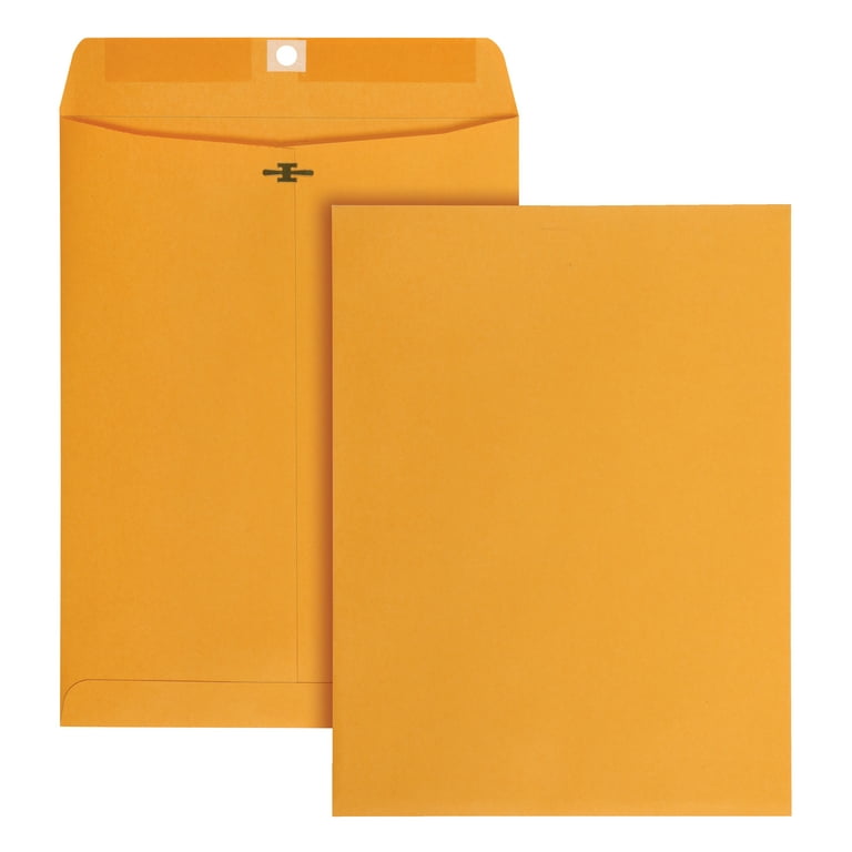 Kraft Clasp Envelope, #90, Square Flap, Clasp/Gummed Closure, 9 x 12, Brown Kraft, 100/Box Kraft Clasp Envelope, #90, Square Flap, Clasp/Gummed Closure, 9 x 12, Brown Kraft, 100/Box
