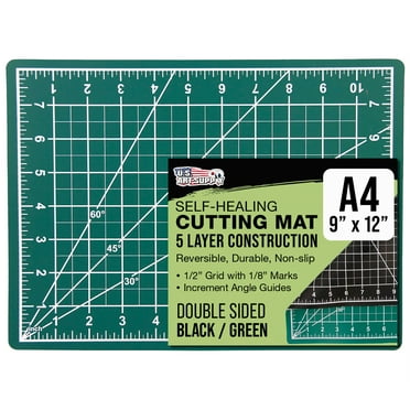 9" x 12" GREEN/BLACK Self Healing 5-Ply Double Sided Durable PVC Cutting Mat