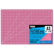 U.S. Art Supply 9" x 12" Self-Healing Cutting Mat 5-Ply - Double-Sided Pink/Blue Craft Mat, Non-Slip Cutting Mats for Crafts, Sewing, Quilting, Scrapbooking