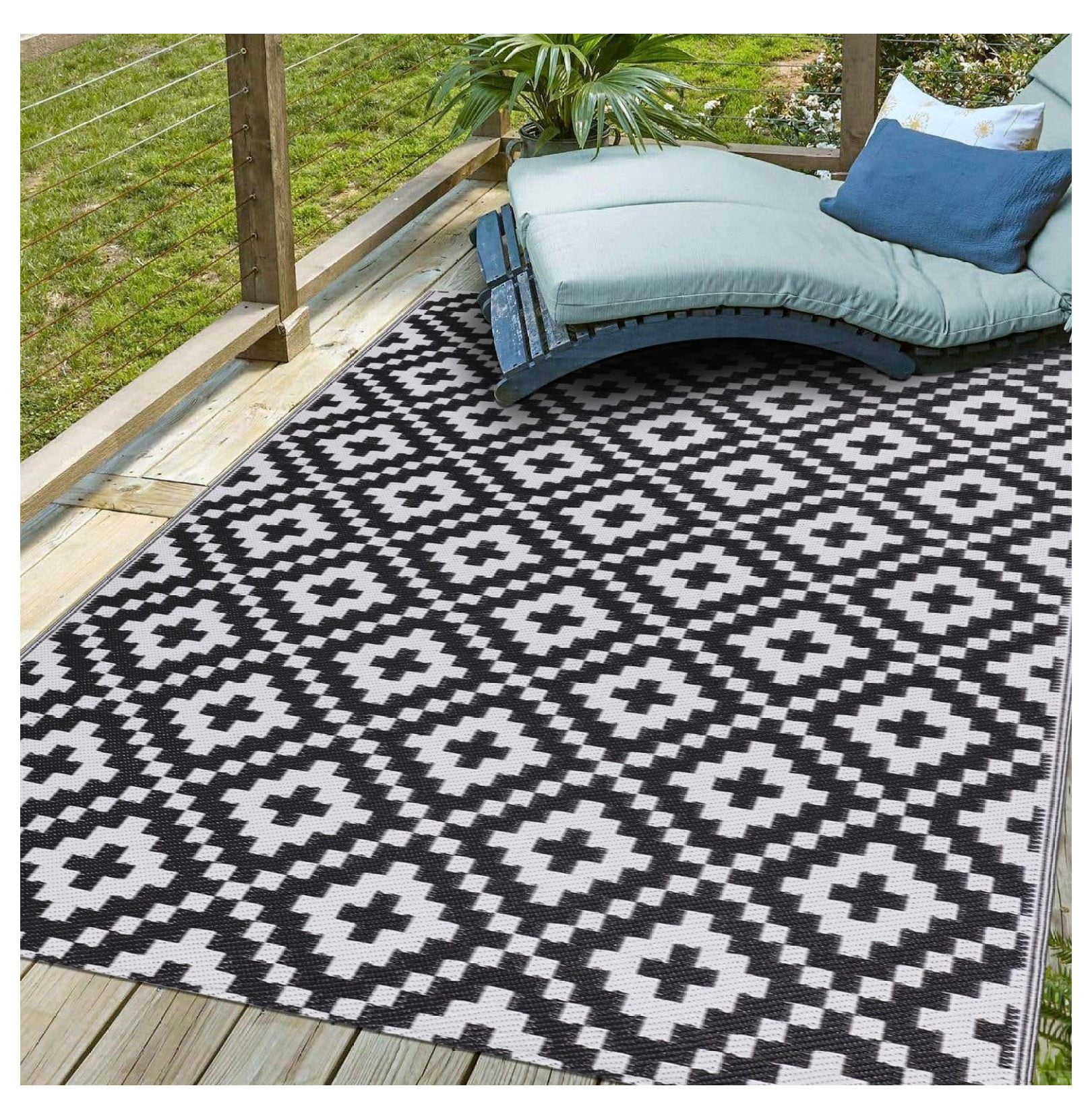 9' x 12', Plastic Straw Rug, Outdoor Patio Rug, RV Rug, Large Floor Mat