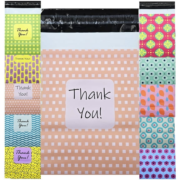 9 x 12 Poly Mailers Designer Quality 2.4Mil Thickness Shipping Plastic Envelopes Mailing Bags Self Adhesive Printed