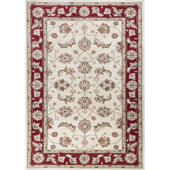 9' x 12'  Polypropylene Ivory or Red Area Rug