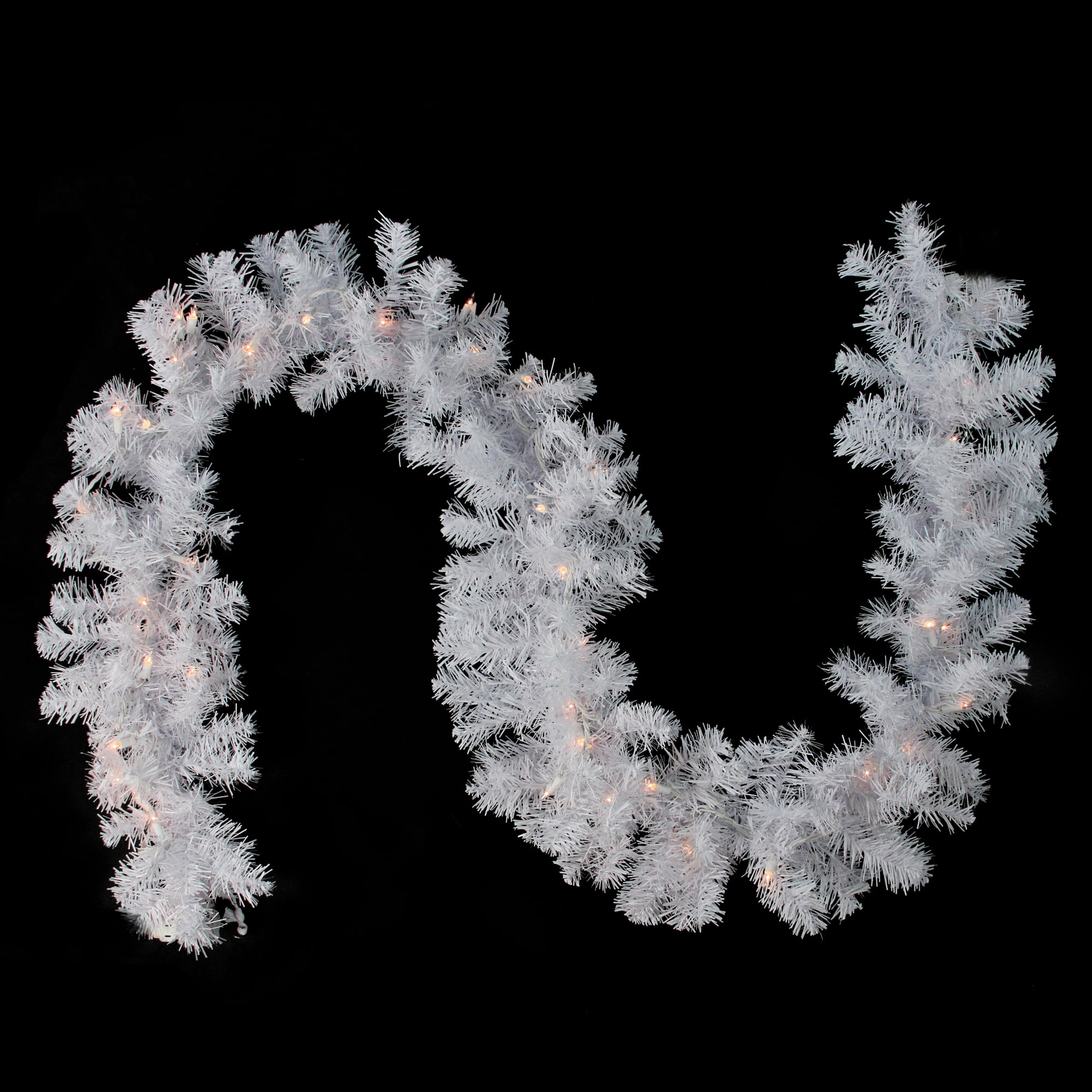 Northlight 9' x 12" Prelit White Crystal Spruce Artificial Christmas Garland - Clear Lights