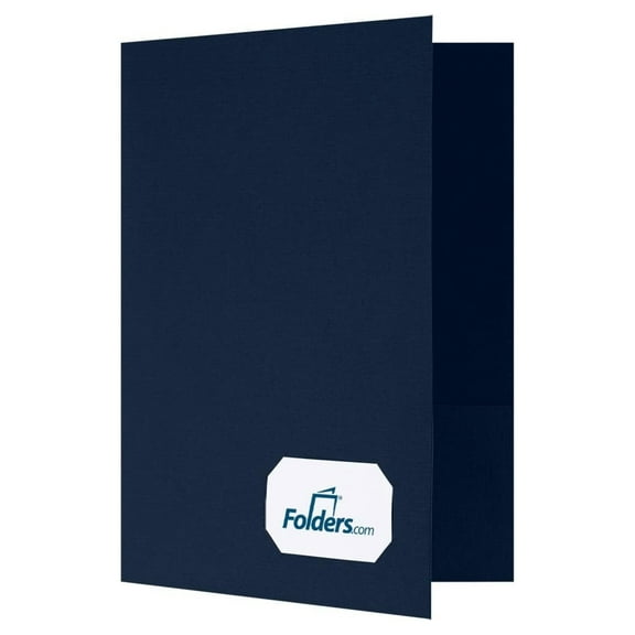 9 x 12 Presentation Folders - Standard Two Pocket w/Front Cover Lower Right Card Slits - Deep Blue Linen - Pack of 25 | Perfect for Tax Season, Brochures, Sales Materials and so Much More!