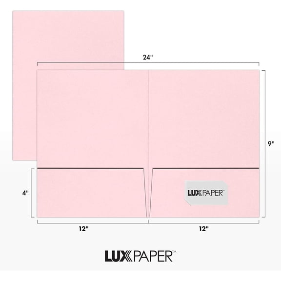 9" x 12" Presentation Folders | Two Pocket | Candy Pink | 100lb. Cover | 50 Qty