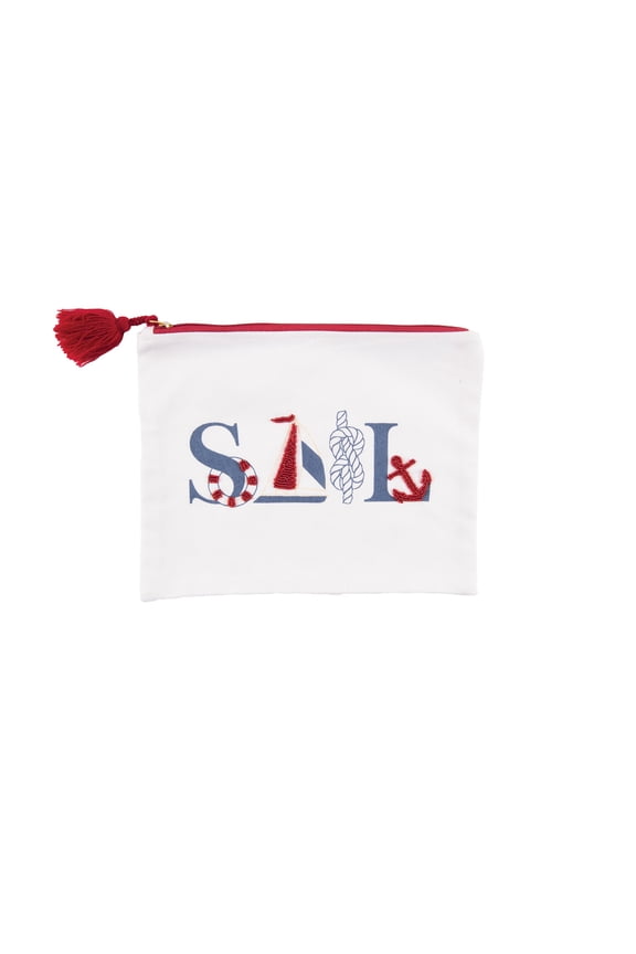 9" x 12" Sail Pouch Nautical Design Printed Makeup Zipper Pouch Organizer Purse
