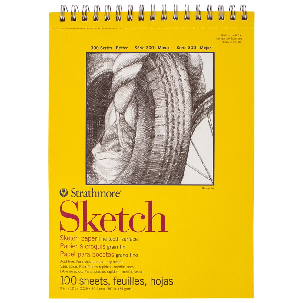 Drawing Paper Pad Set of 3 9 x 12 Each with 100 Sheets For Dry
