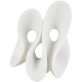 thumbnail image 1 of 9" x 12" White Polystone Wavy Shaped Abstract Sculpture with Cutouts and Speckled Texturing, by DecMode, 1 of 9