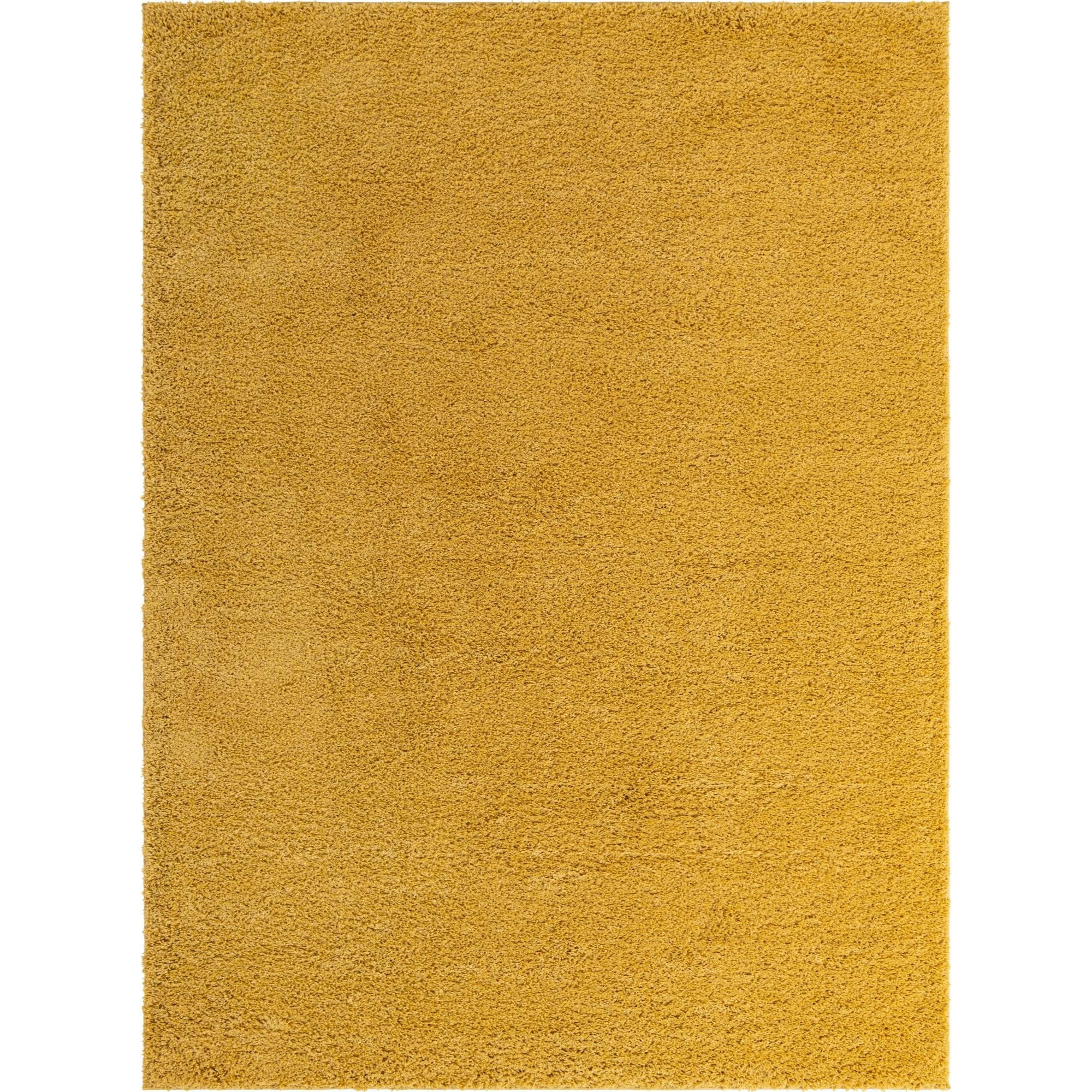 9' x 12' Yellow Solid Rectangular Area Throw Rug