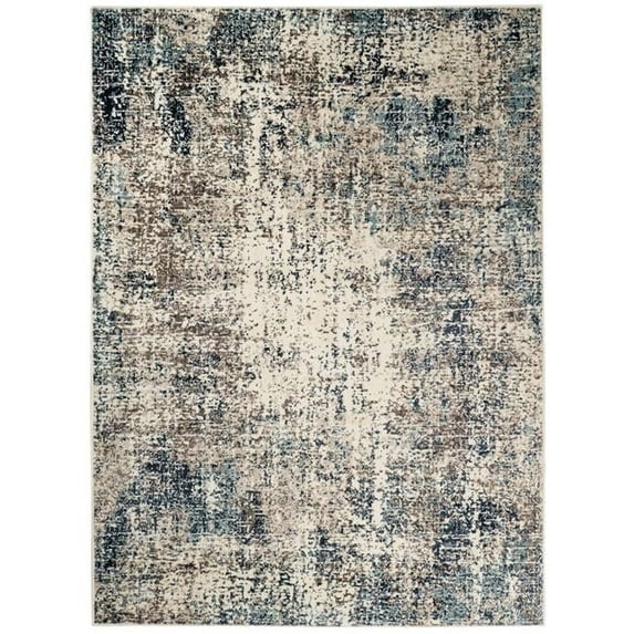 9 x 12 ft. Blue Abstract Power Loom Rectangle Area Rug