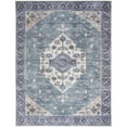 thumbnail image 1 of 9 x 12 ft. Blue & Green Oriental Traditional Power Loomed Distressed Washable Non Skid Rectangle Area Rug, 1 of 1