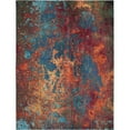 thumbnail image 1 of 9 x 12 ft. Blue & Orange Abstract Power Loom Area Rug, 1 of 1