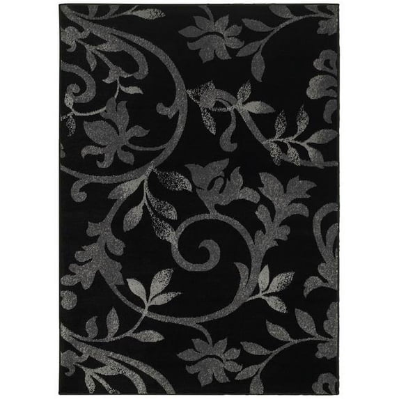 9 x 12 ft. Grace Rectangle Area Rug, Black