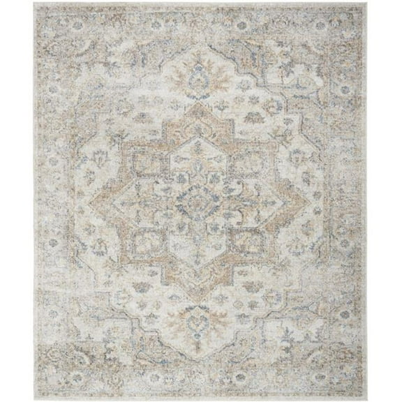 9 x 12 ft. Gray Oriental Power Loom Area Rug