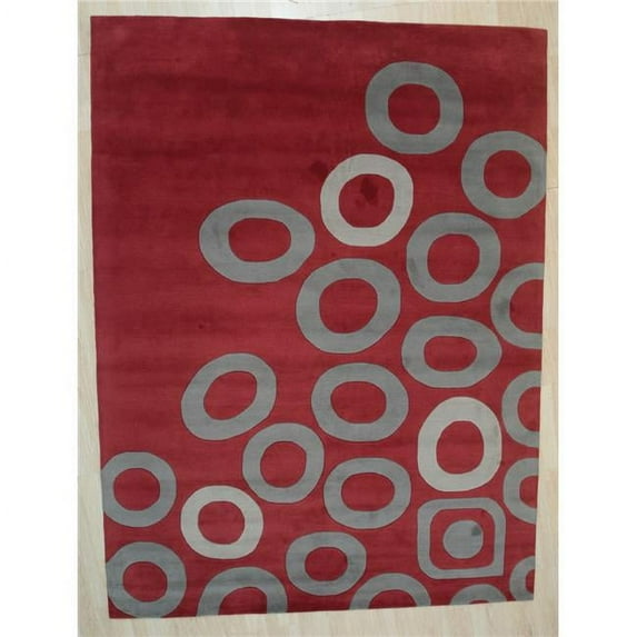 9 x 12 ft. Modern Transitional Hand Tufted Area Rug - Red