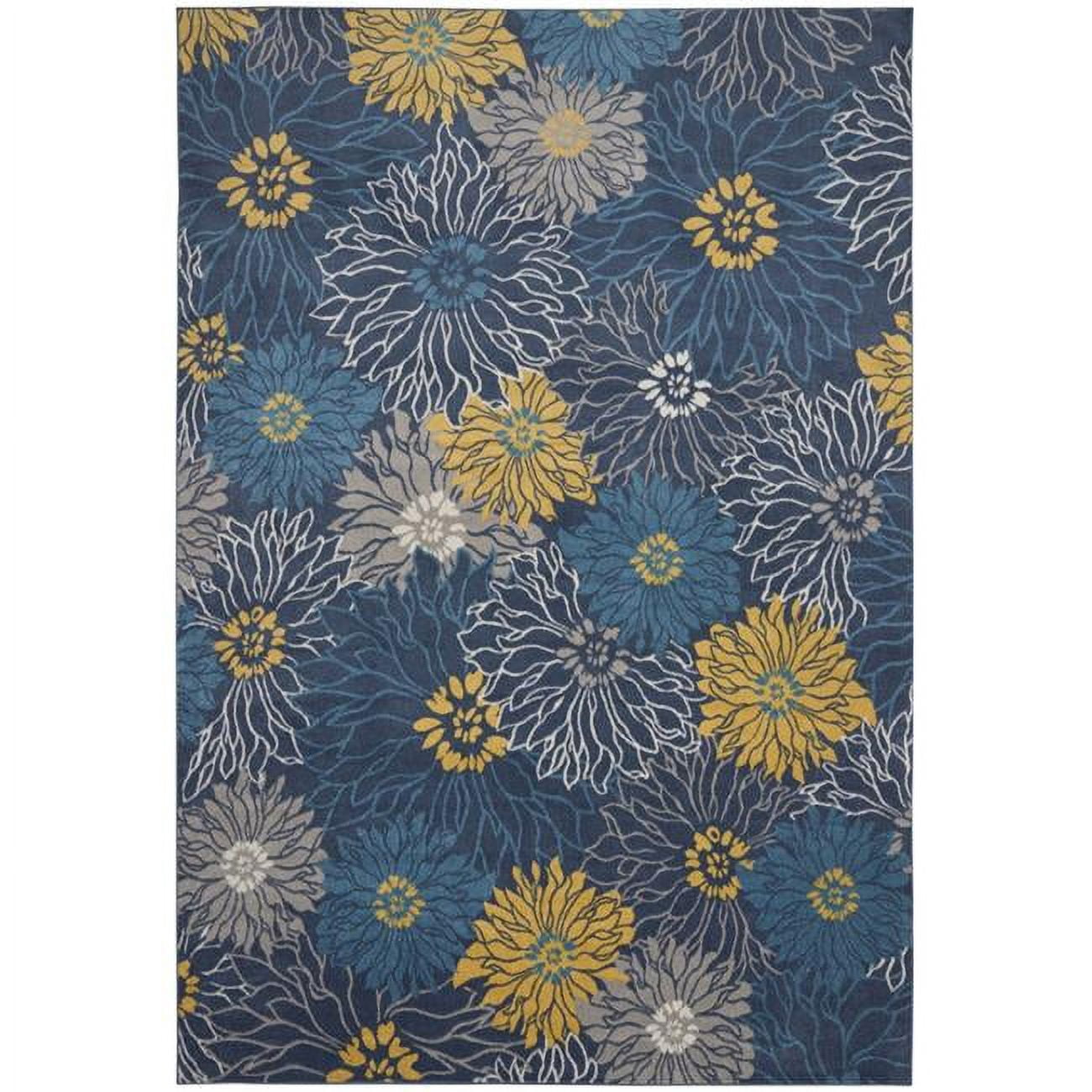 9 x 12 ft. Navy Blue Floral Power Loom Rectangle Area Rug - Walmart.com