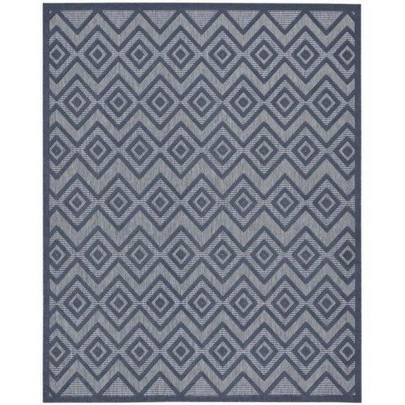 9 x 12 ft. Navy Blue Geometric Flatweave Rectangle Area Rug