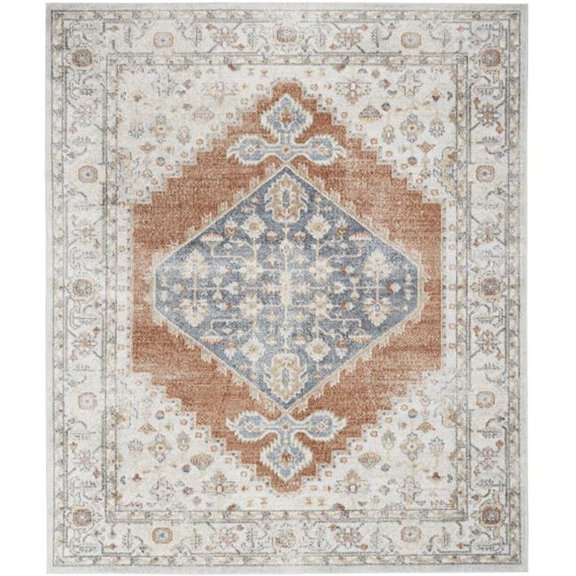 9 x 12 ft. Oriental Power Loom Distressed Rectangle Area Rug, Gray
