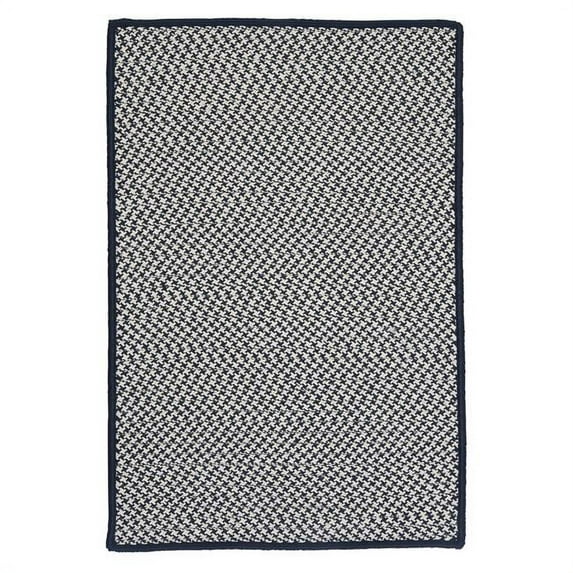 9 x 12 ft. Outdoor Houndstooth Tweed Rug, Navy