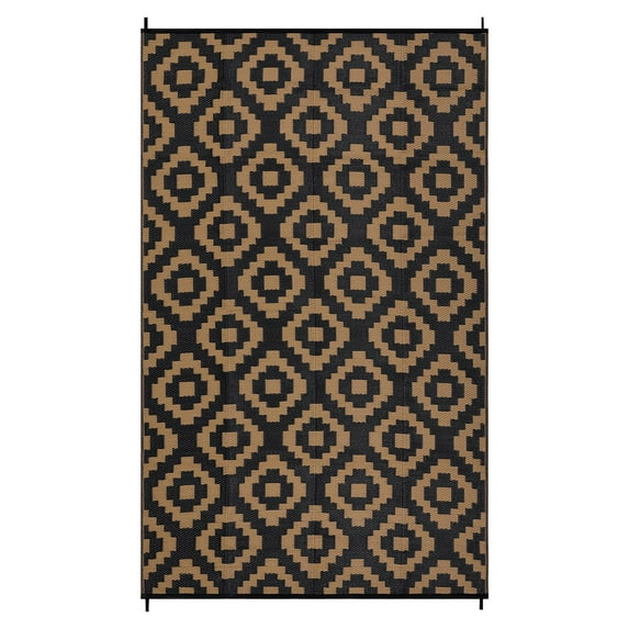 9 x 12 ft Plastic Black and Brown Rectangular Beach Front Porches Patio ...