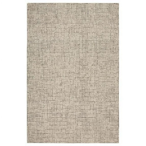 9 x 12 ft. Tan & Ivory Grid Area Rug
