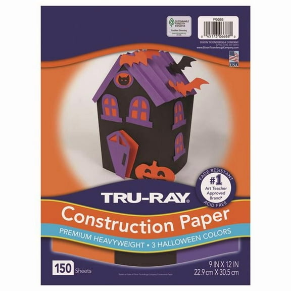 9 x 12 in. Halloween Construction Paper, Assorted - 150 per Sheets