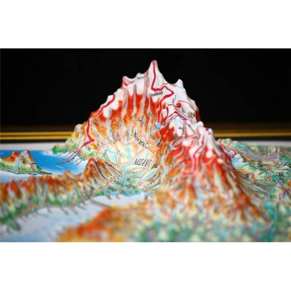 9 x 12 in. Italy Raised Relief Map, Rubberized Foam Backing - Gift Size