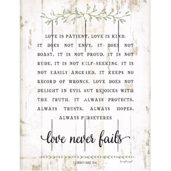 9 x 12 in. Love is Patient Rustic Pallet Art