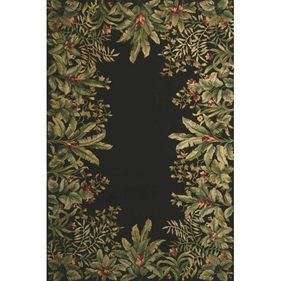 9' x 13' Wool Black Area Rug