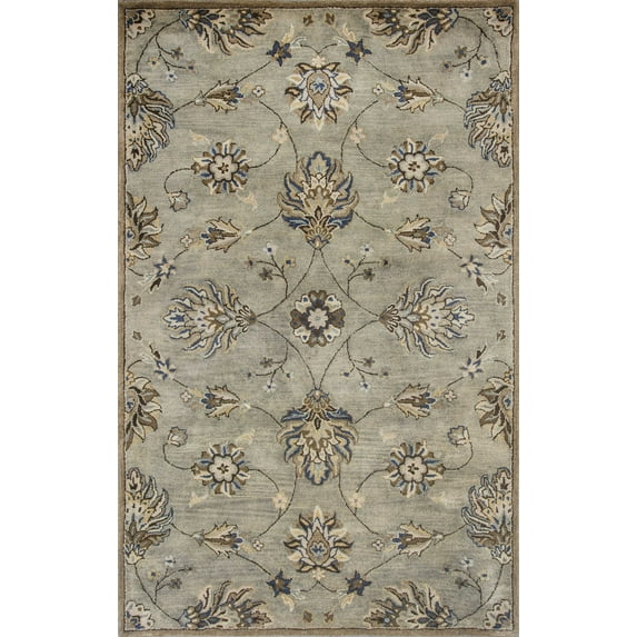 9' x 13' Wool Grey Area Rug