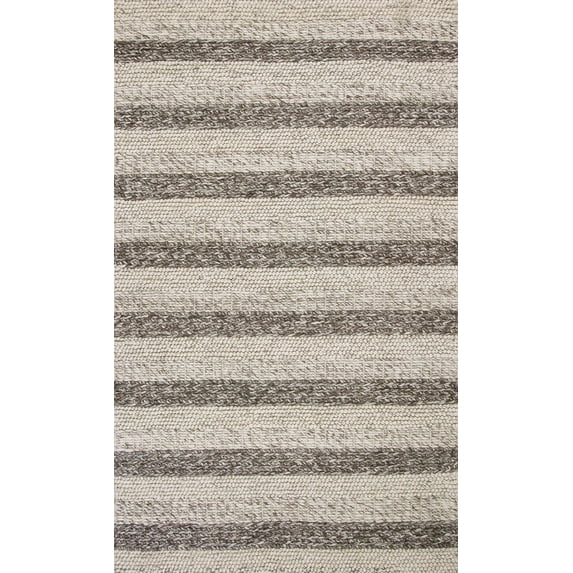9' x 13' Wool Grey or White Area Rug