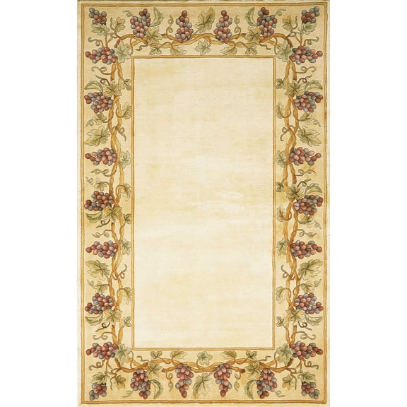 9' x 13'  Wool Ivory  Area Rug