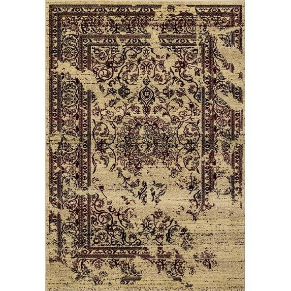9 x 13 ft. Enduring Villa Transitional Rug, Red & Cream