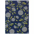 thumbnail image 1 of 9 x 13 ft. Indigo & Lime Green Floral Indoor or Outdoor Area Rug, 1 of 1