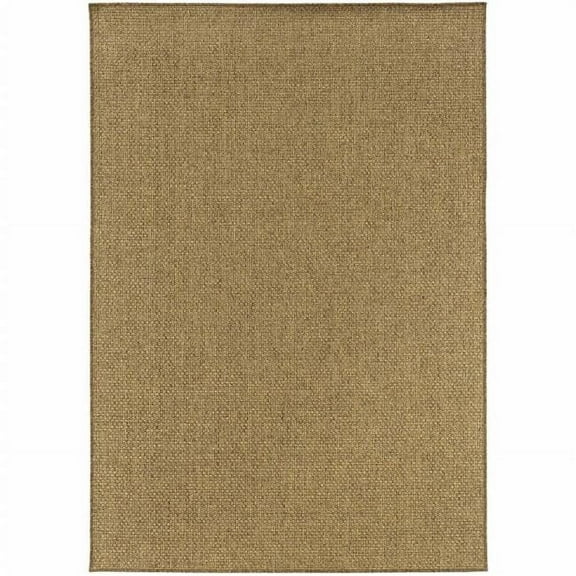 9 x 13 in. Solid Tan Indoor & Outdoor Area Rug