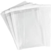 9" x 14" 100 Clear Cello Bags Adhesive 1.4 mils Self Sealing OPP Plastic Gift Bags for Clothing T-Shirt Storage Envelope Gift Cellophane Wrap with Knurling Edges