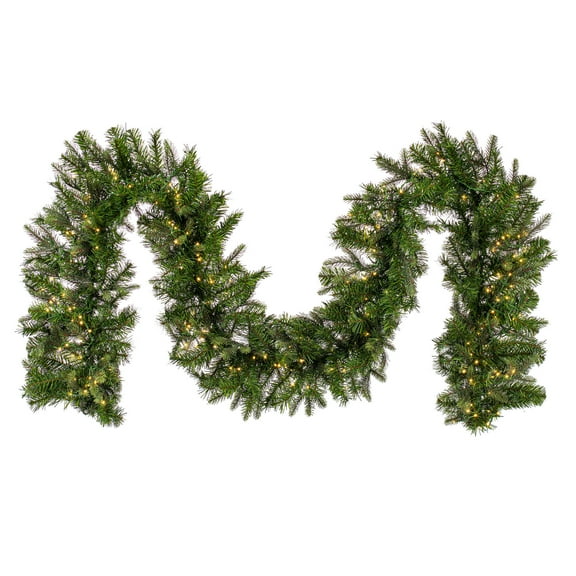 Vickerman 9' x 14" Douglas Fir Artificial Pre-Lit Garland with Warm White LED Lights.