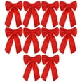 thumbnail image 1 of Regal Red Velvet 10-Pack Christmas Holiday Bows, 9 x 15 Inches of Soft Velvet Elegance for Trees, Fence, Gifts, Doors, Wreaths and More!, 1 of 6